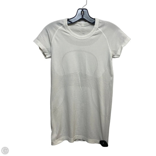 Athletic Top Short Sleeve Designer By Lululemon In White, Size: S
