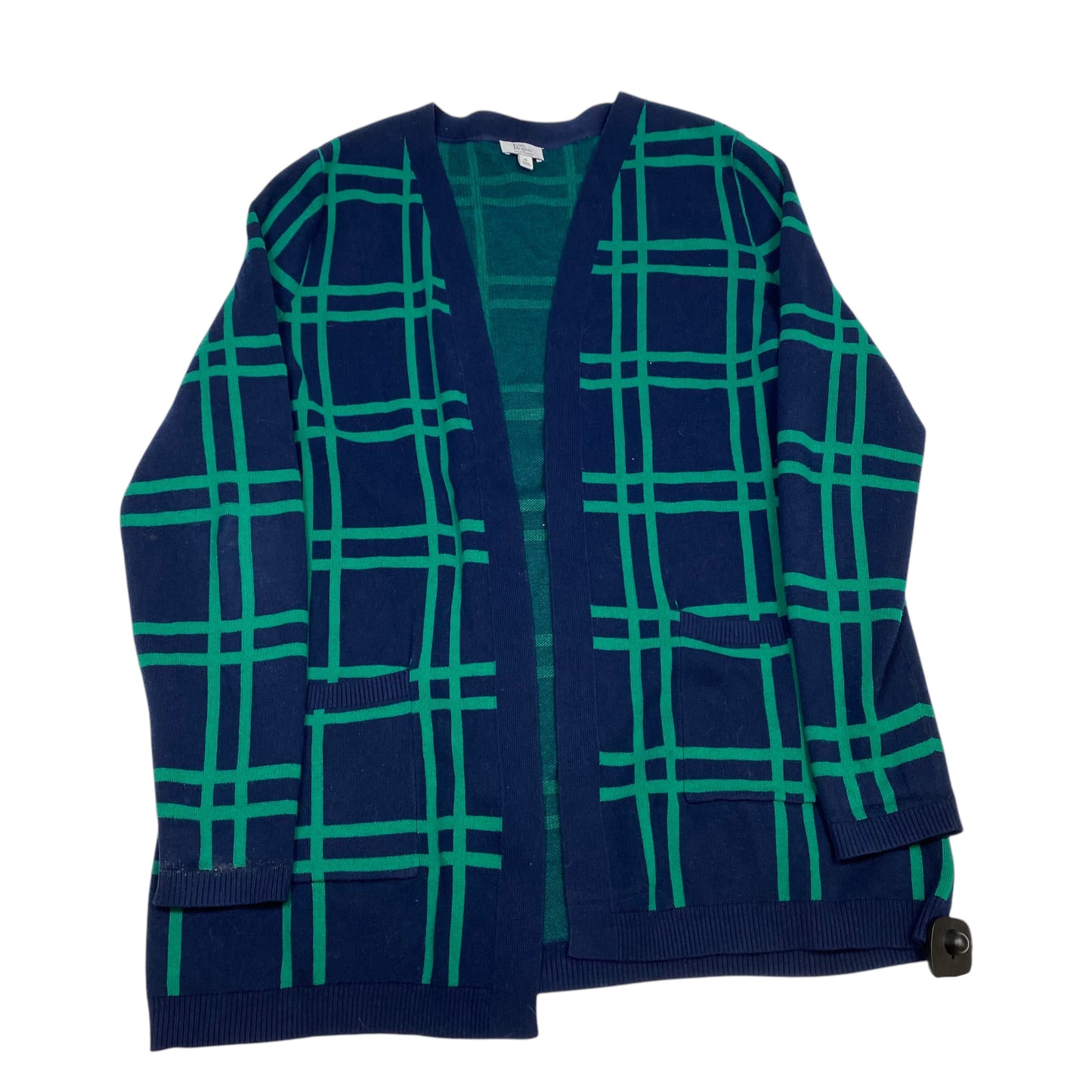 Cardigan By Kim Rogers In Blue & Green, Size: Xl