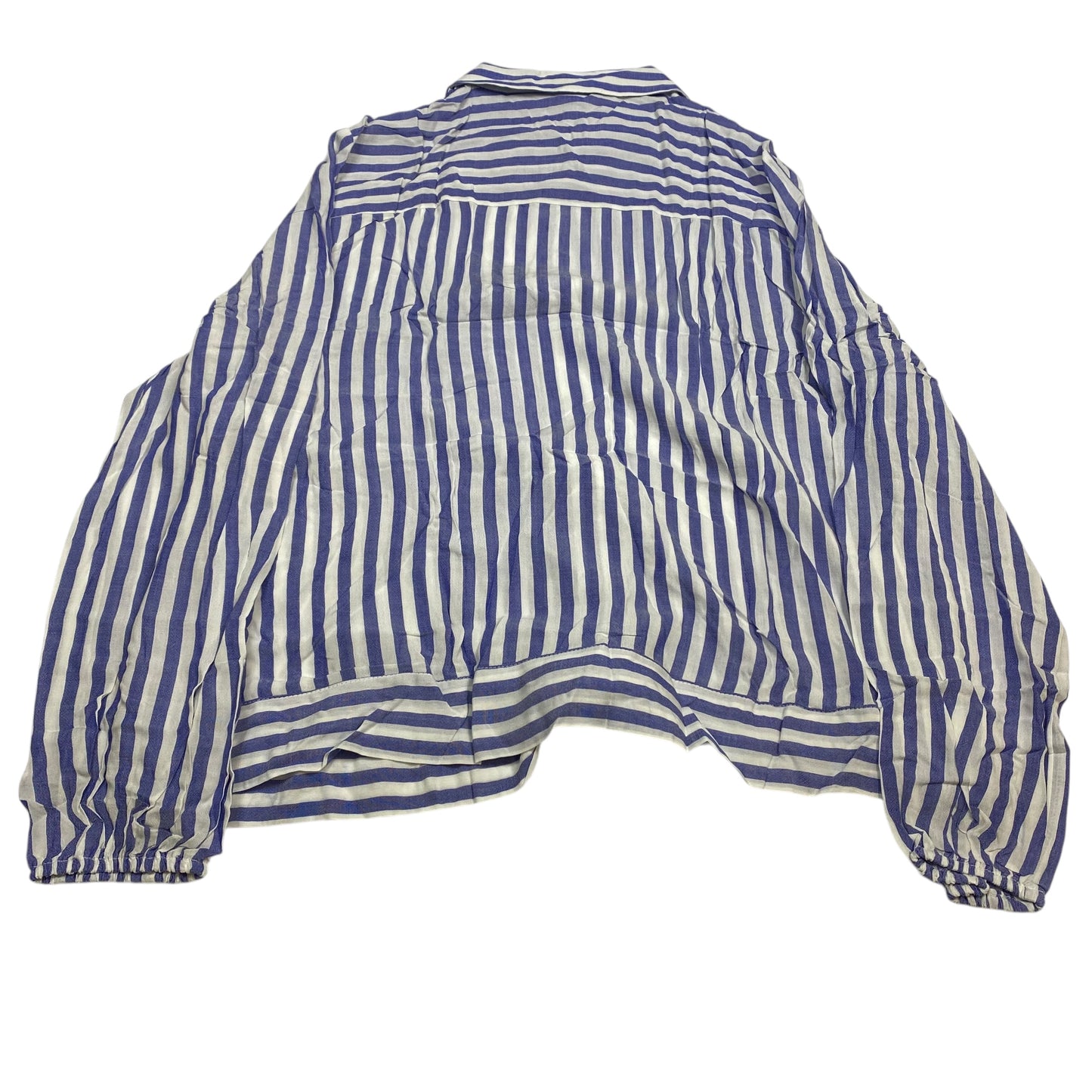 Top Long Sleeve By Lc Lauren Conrad In Blue & White, Size: Xxl