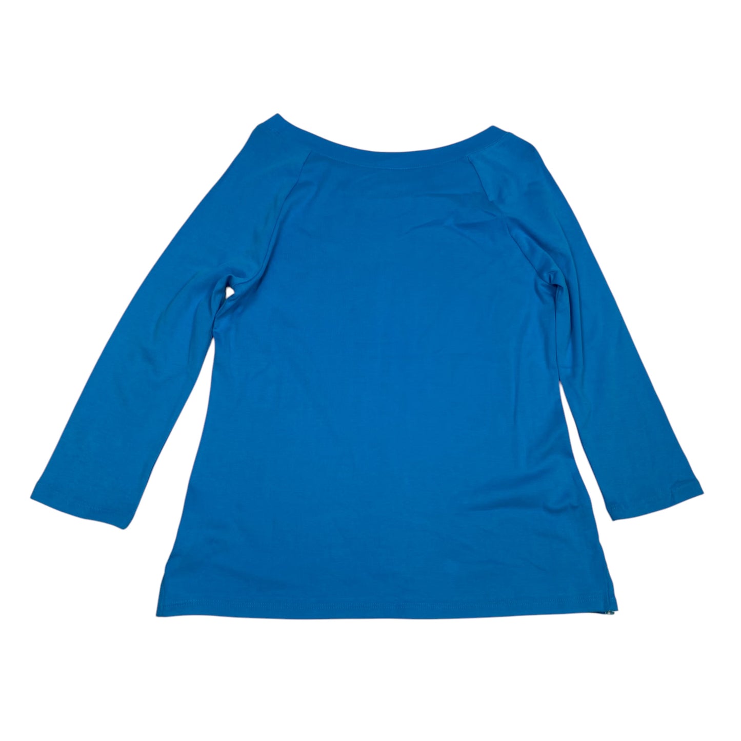 Top Long Sleeve Basic By Talbots In Blue, Size: L