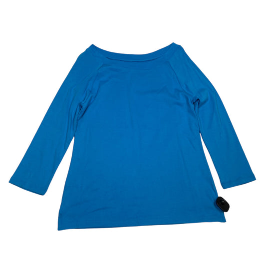 Top Long Sleeve Basic By Talbots In Blue, Size: L