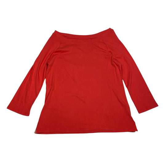 Top Long Sleeve Basic By Talbots In Red, Size: L