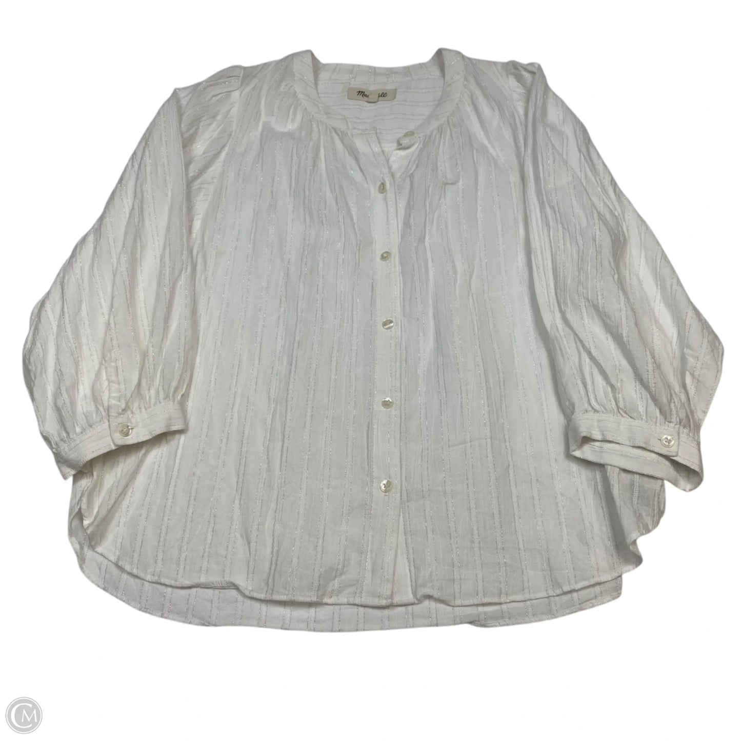 Top Long Sleeve By Madewell In White, Size: M