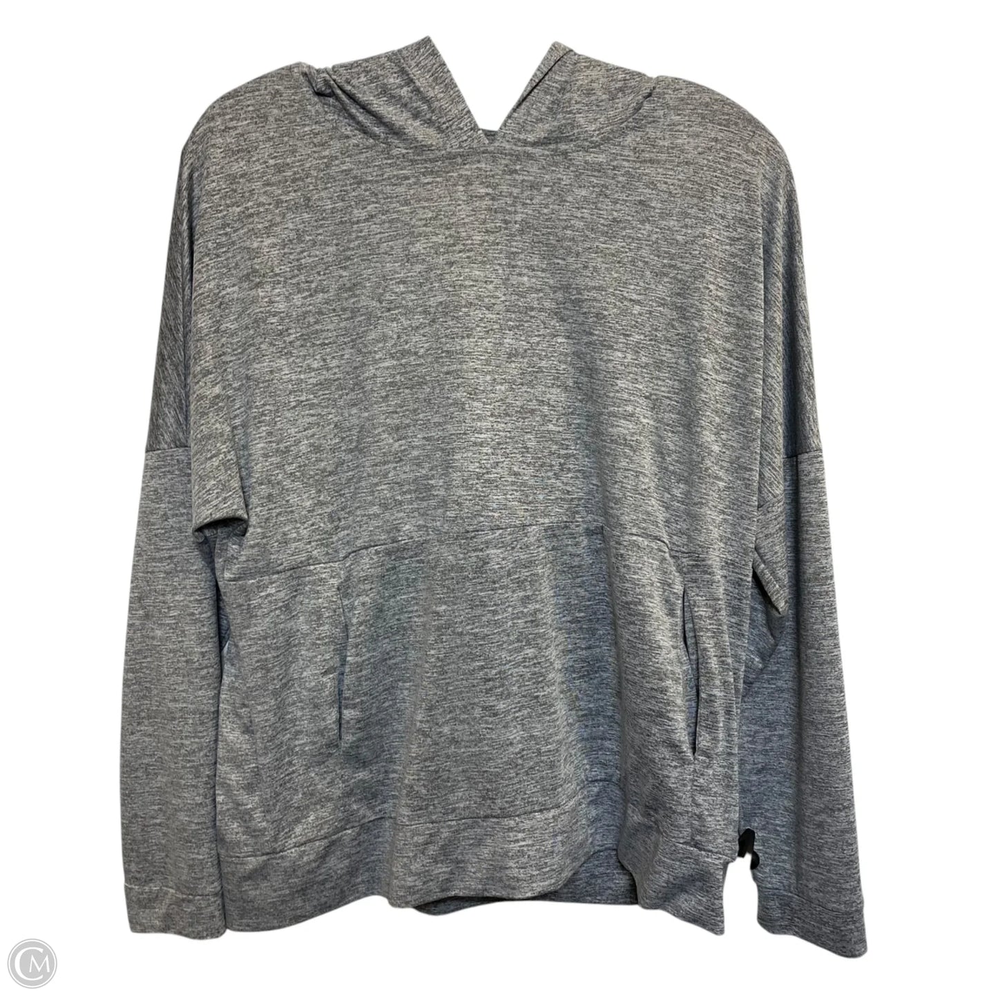 Athletic Top Long Sleeve Hoodie By Clothes Mentor In Grey, Size: M