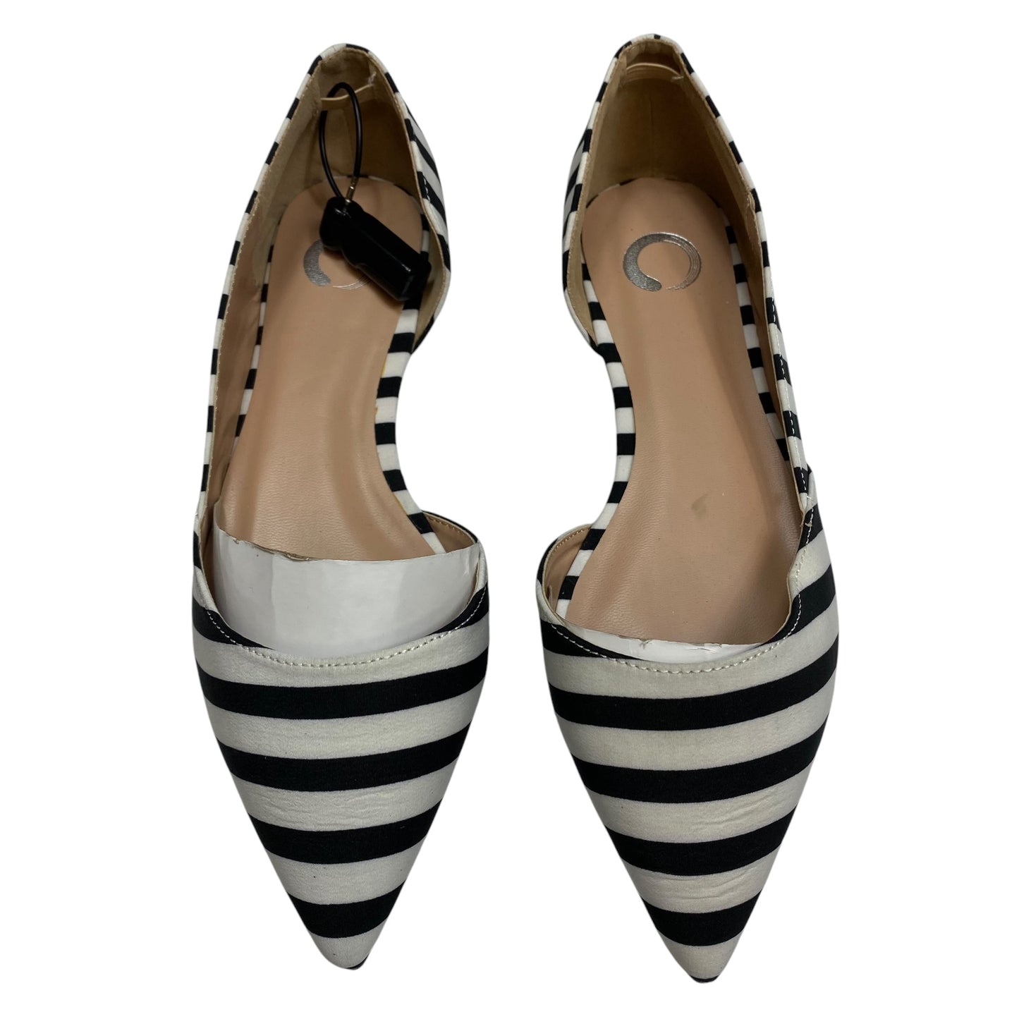 Shoes Flats By Clothes Mentor In Black & White, Size: 7