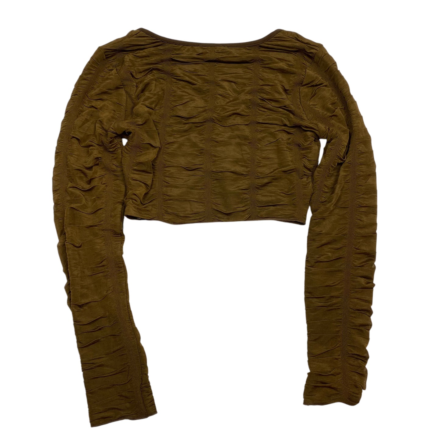 Top Long Sleeve By Papermoon In Brown, Size: L