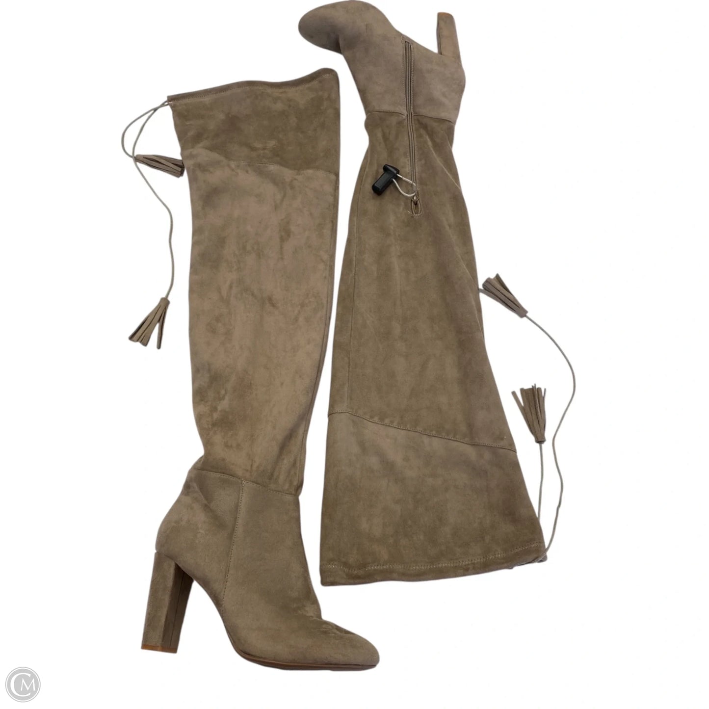 Boots Over-the-knee Heels By Qupid In Taupe, Size: 8