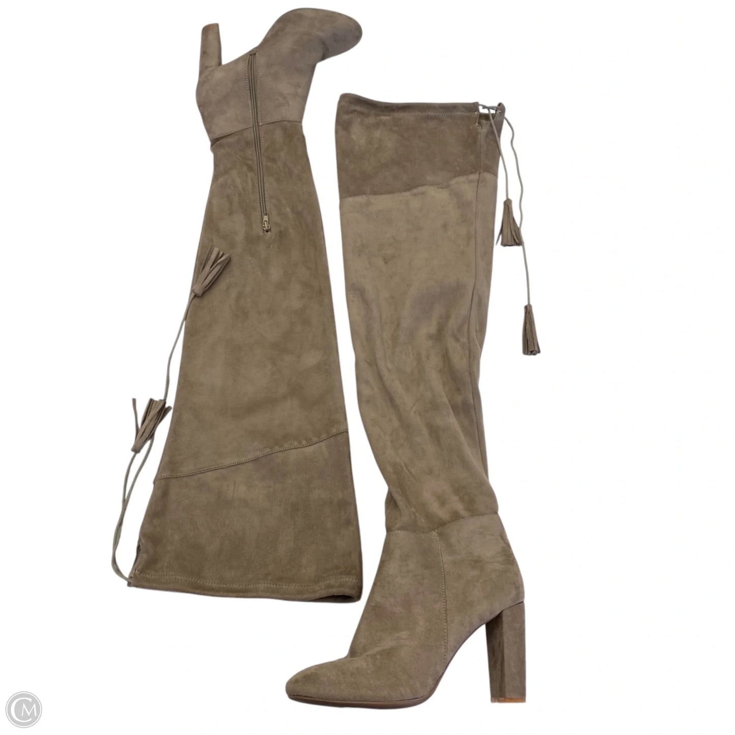 Boots Over-the-knee Heels By Qupid In Taupe, Size: 8