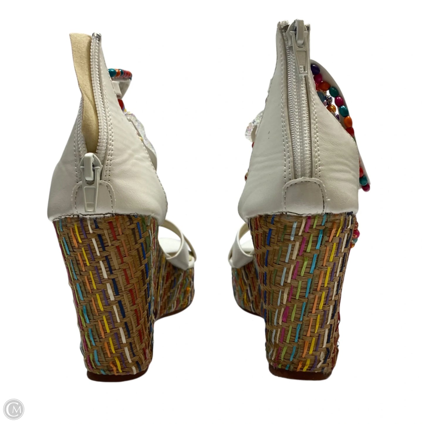 Sandals Heels Wedge By GetMoreBeauty In White, Size: 6.5