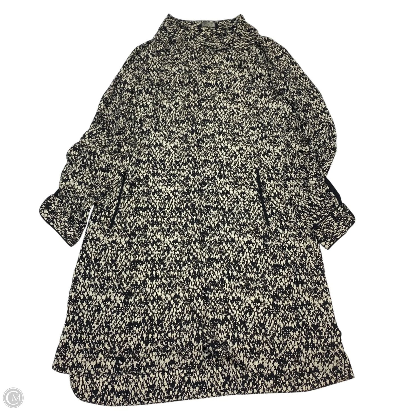 Dress Casual Short By Zoa In Black & Cream, Size: L