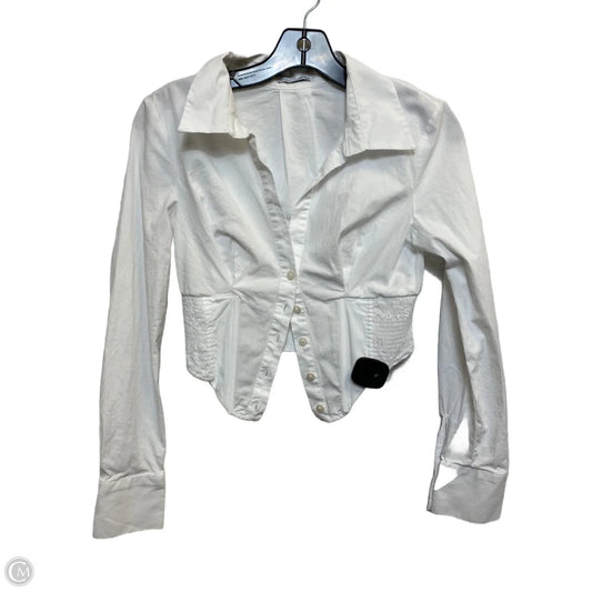 Top Long Sleeve By Bershka In White, Size: S