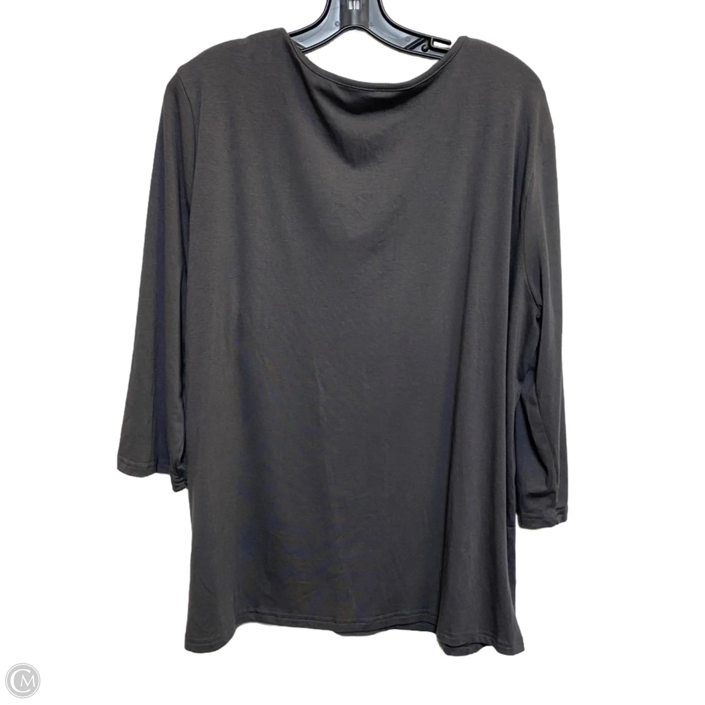 Top Long Sleeve Basic By Clothes Mentor In Grey, Size: Xxl