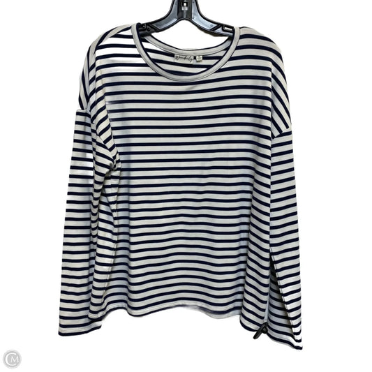Top Long Sleeve By Wonderly In Blue & White, Size: Xl