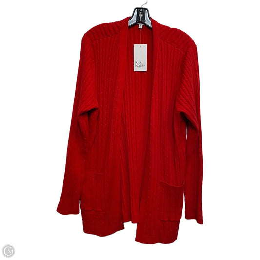 Sweater Cardigan By Kim Rogers In Red, Size: Xl