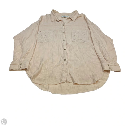 Top Long Sleeve By Vintage Havana In Tan, Size: L