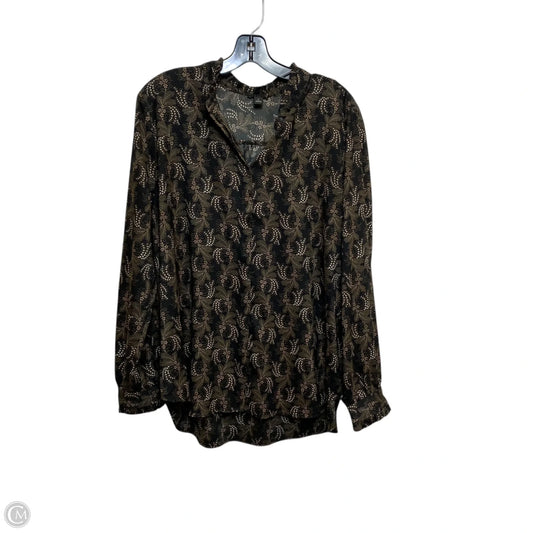 Top Long Sleeve By Ann Taylor In Black & Brown, Size: Xl