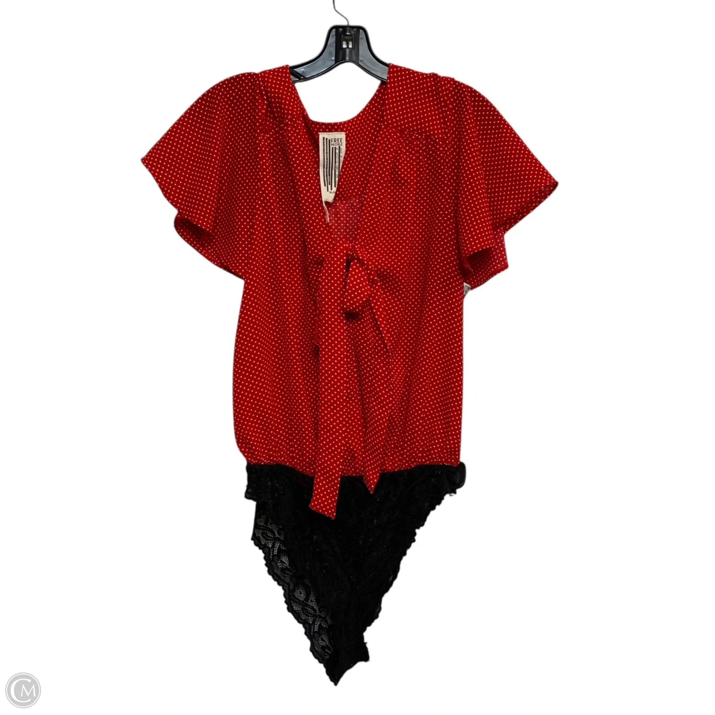 Bodysuit By Free People In Black & Red, Size: M