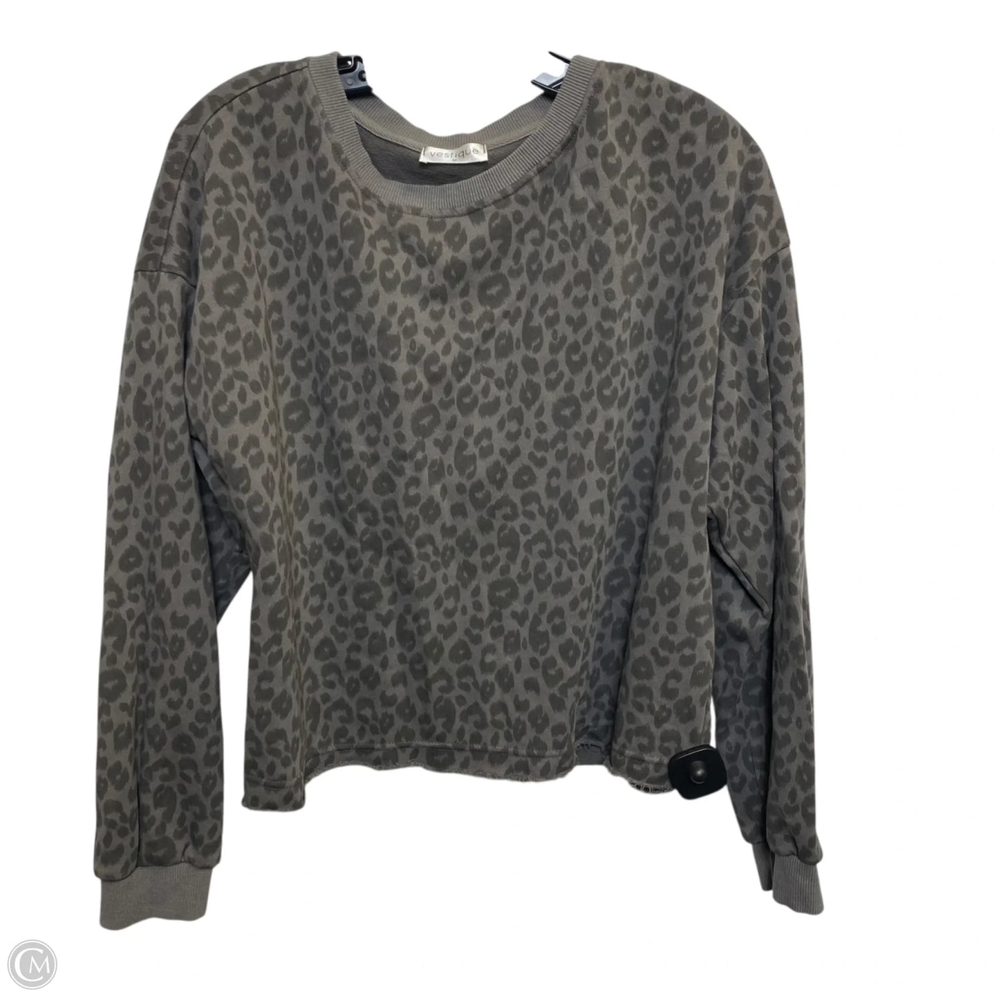 Top Long Sleeve By Vestique In Grey, Size: M