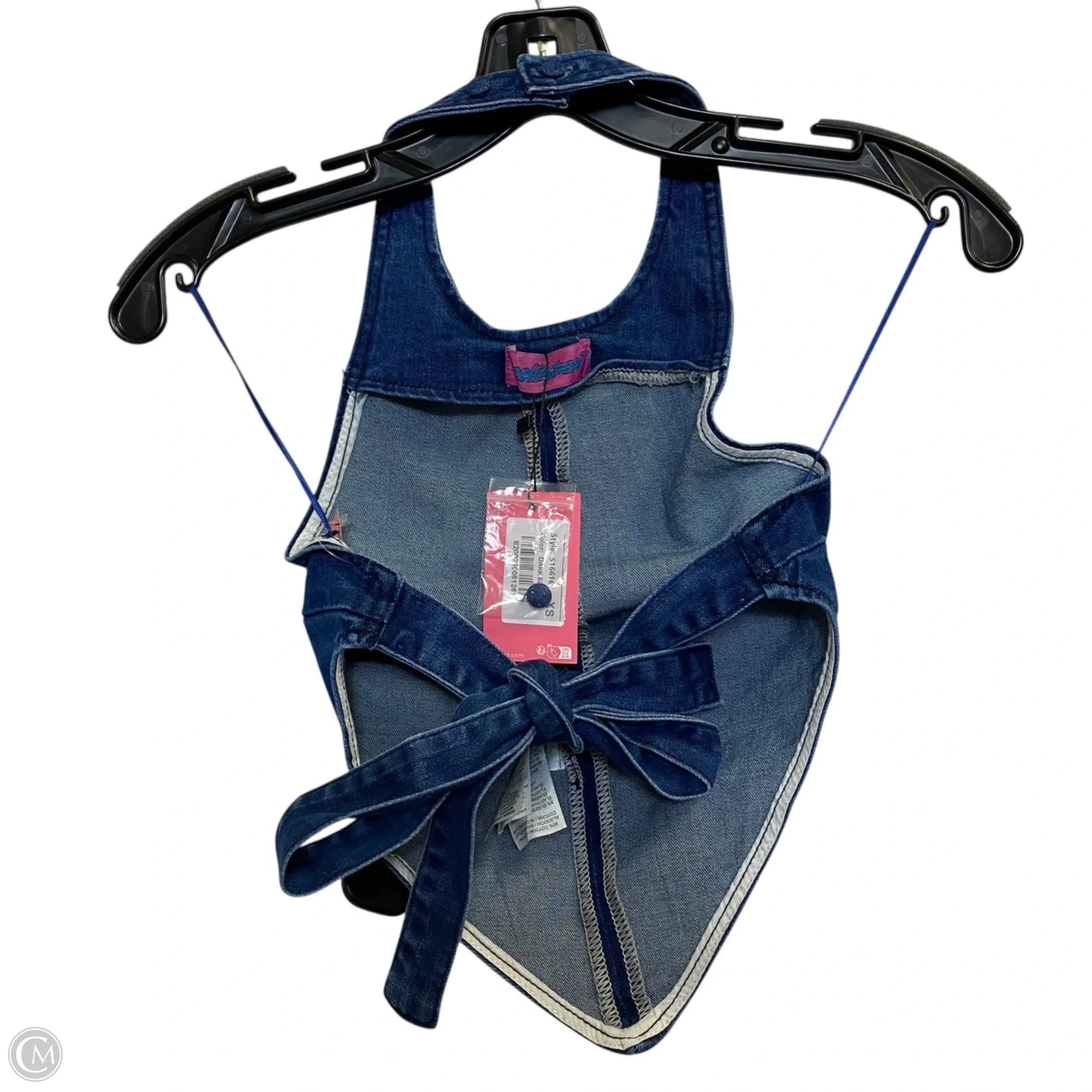 Top Sleeveless By Edikted In Blue Denim, Size: Xs