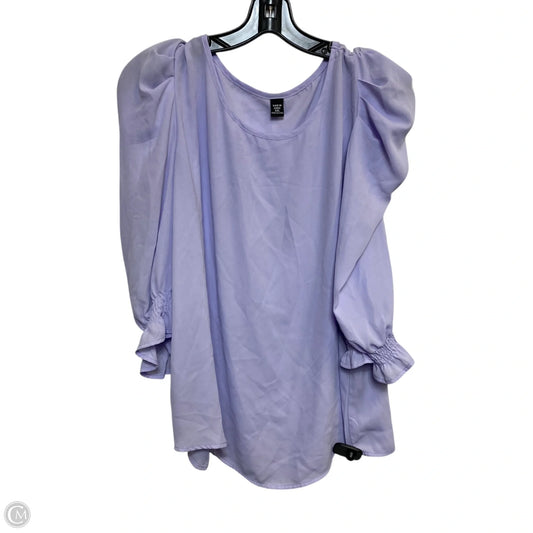 Top 3/4 Sleeve By Shein In Purple, Size: 1x