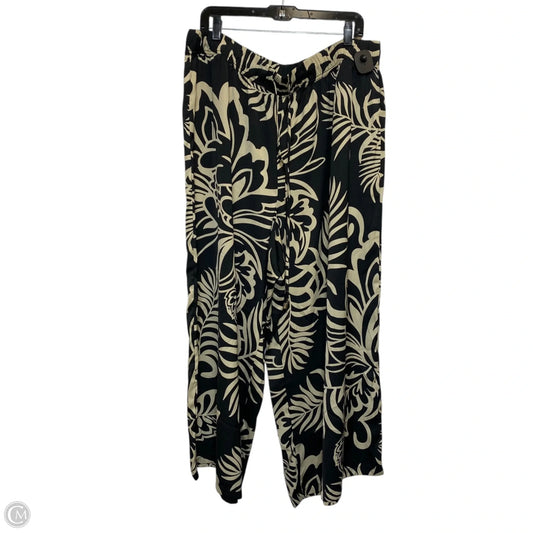 Pants Wide Leg By Adrianna Papell In Black & Cream, Size: 2x