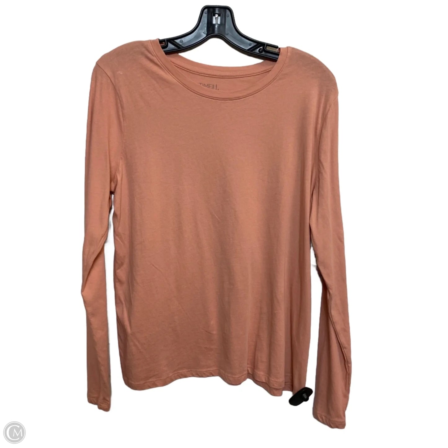 Top Long Sleeve Basic By Time And Tru In Pink, Size: L