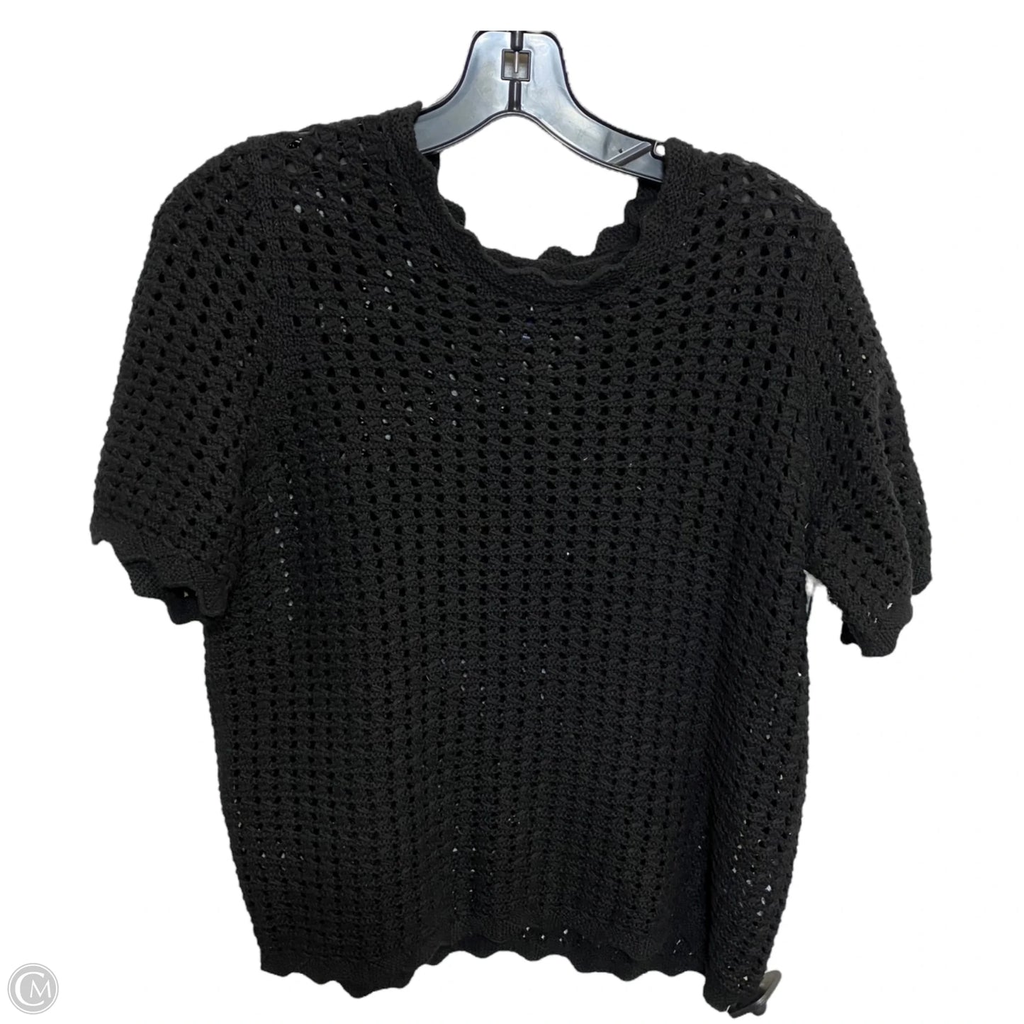 Sweater Short Sleeve By Gap In Black, Size: M