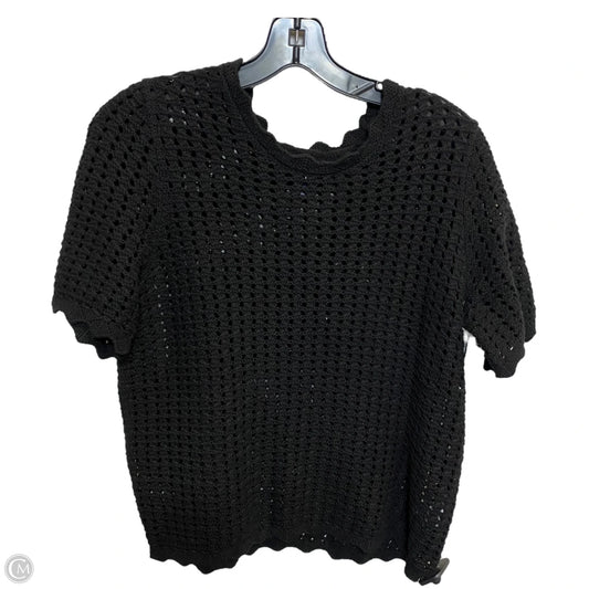 Sweater Short Sleeve By Gap In Black, Size: M