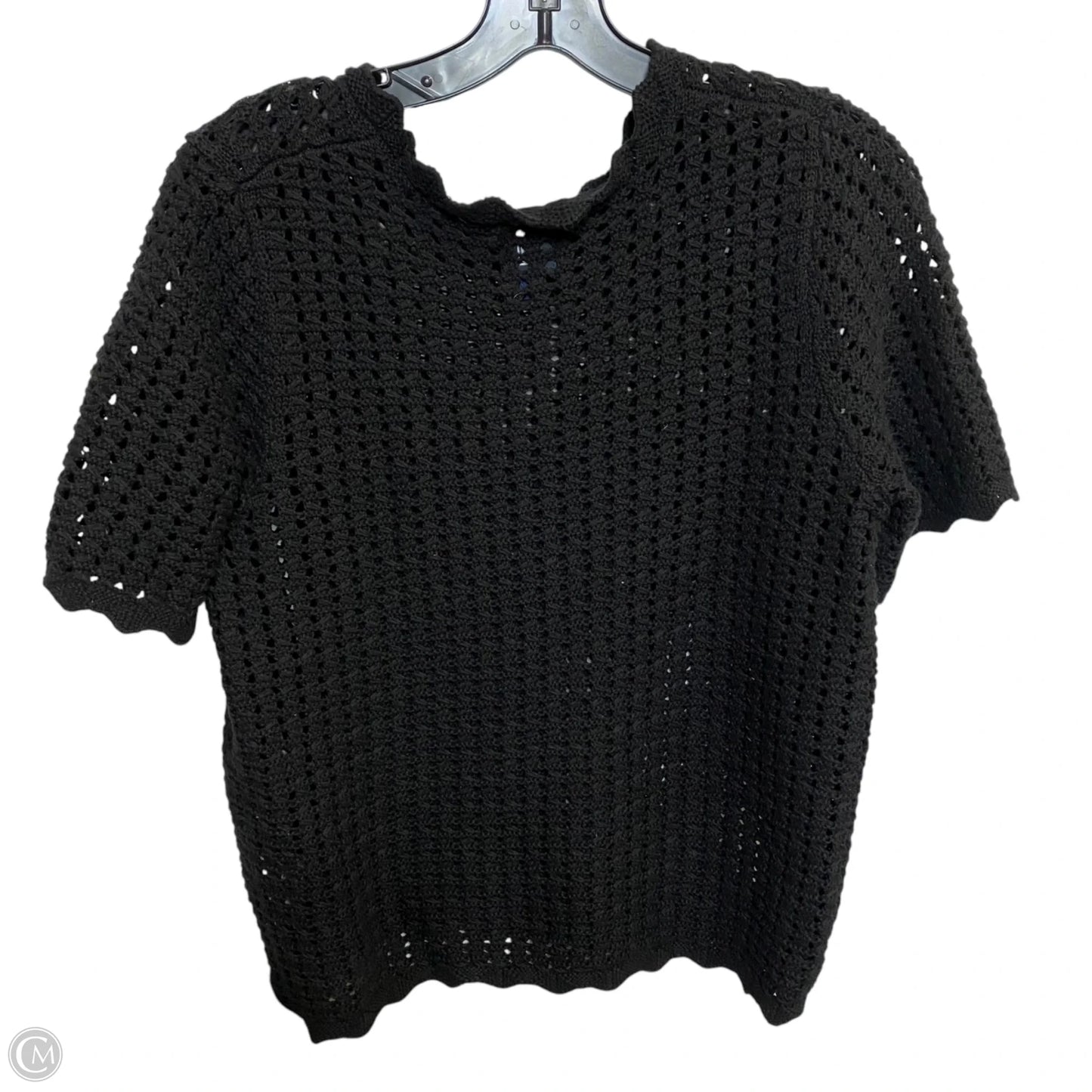 Sweater Short Sleeve By Gap In Black, Size: M