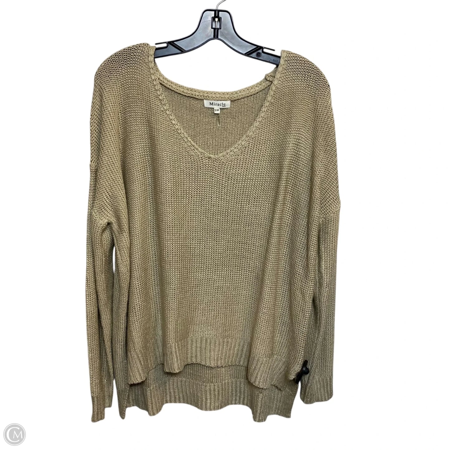 Sweater By Miracle In Tan, Size: S