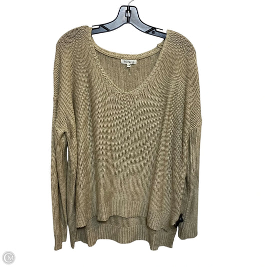 Sweater By Miracle In Tan, Size: S