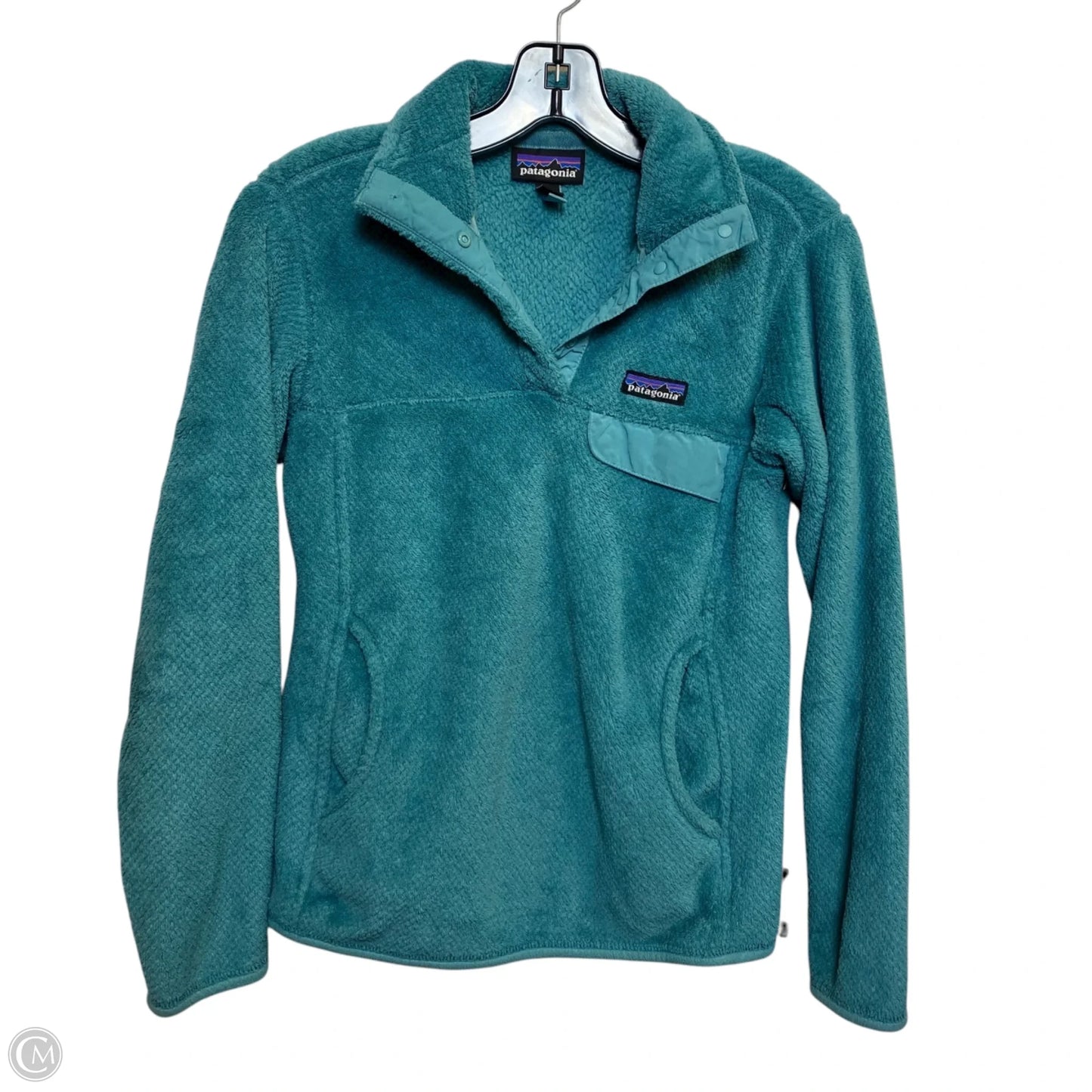 Jacket Fleece By Patagonia In Teal, Size: Xs