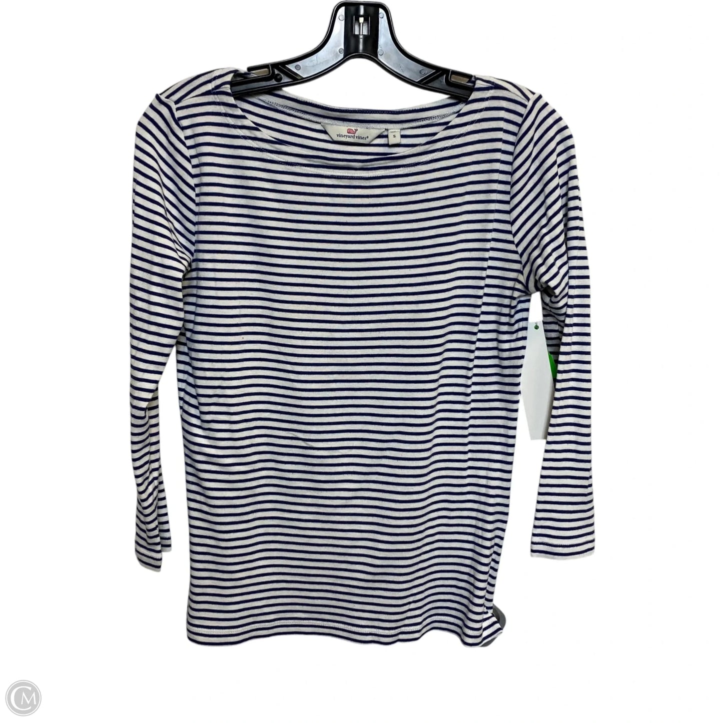 Top Long Sleeve Designer By Vineyard Vines In Blue & White, Size: S