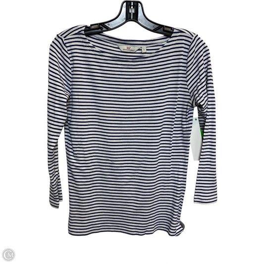 Top Long Sleeve Designer By Vineyard Vines In Blue & White, Size: S