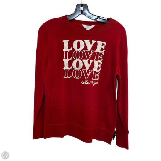 Top Long Sleeve By Time And Tru In Red, Size: M