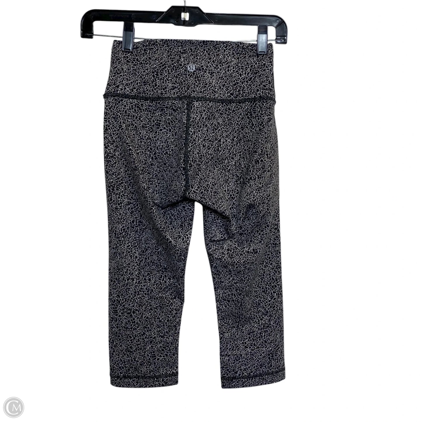 Athletic Leggings Capris Designer By Lululemon In Black & White, Size: S