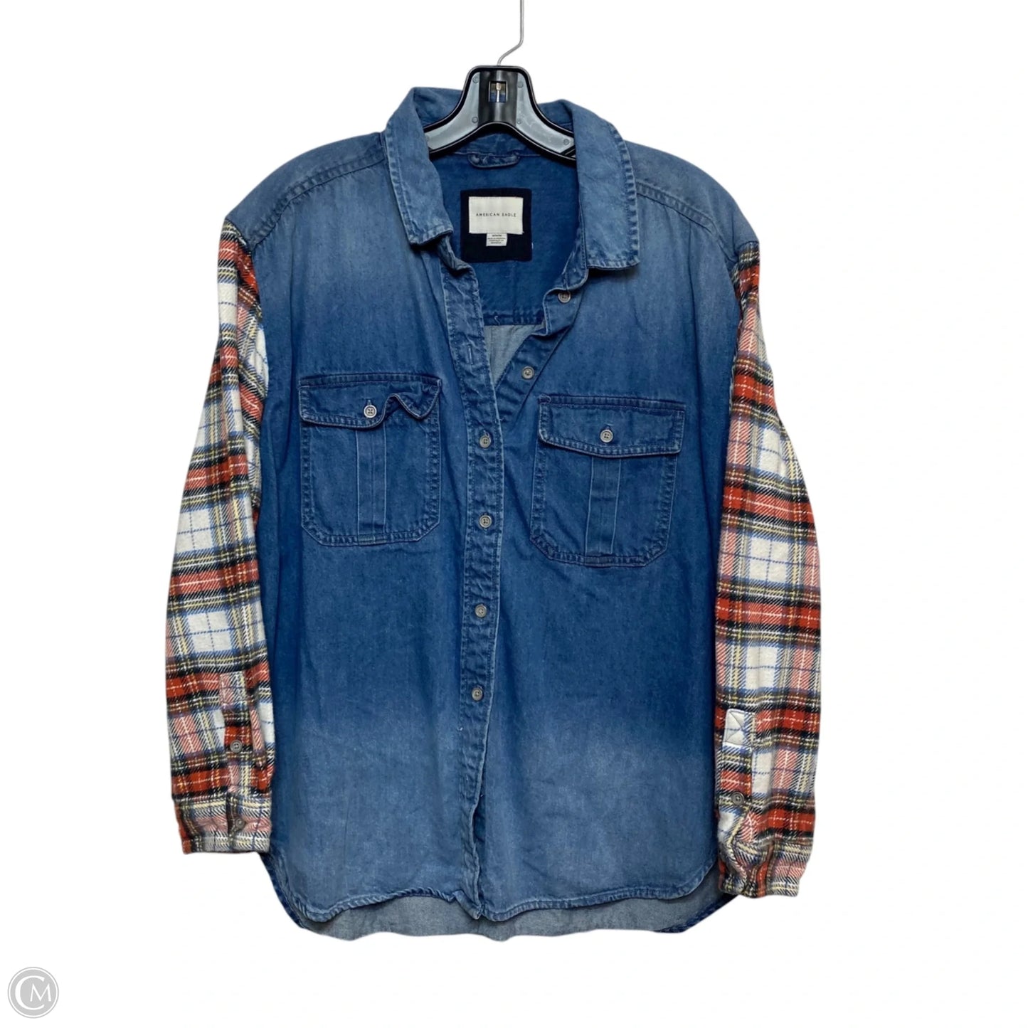 Top Long Sleeve By American Eagle In Blue, Size: M