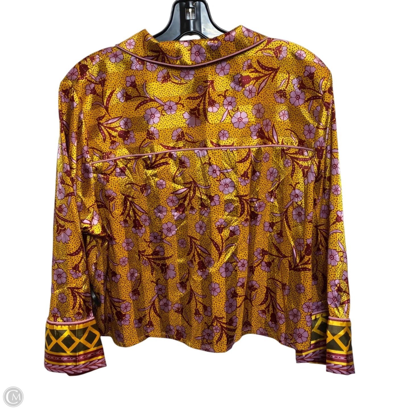Blouse 3/4 Sleeve By Free People In Orange & Purple, Size: L
