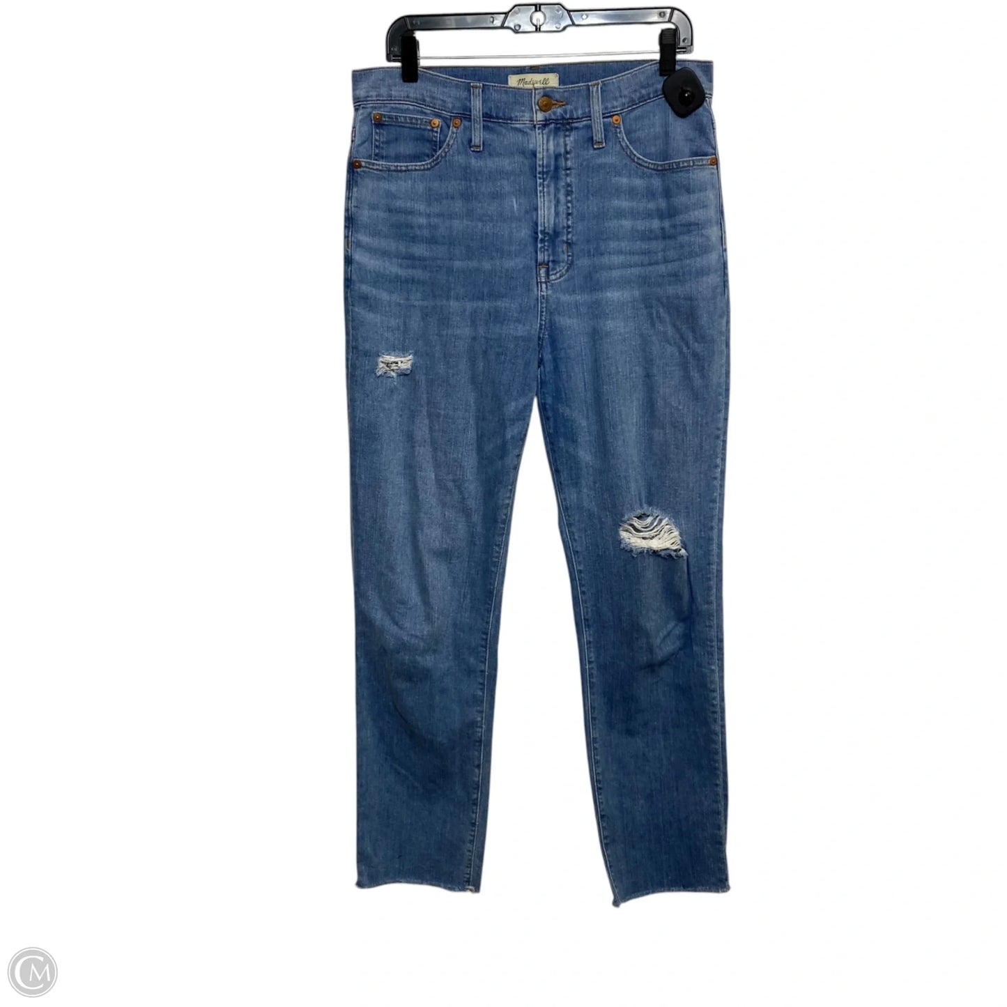 Jeans Straight By Madewell In Blue Denim, Size: 8