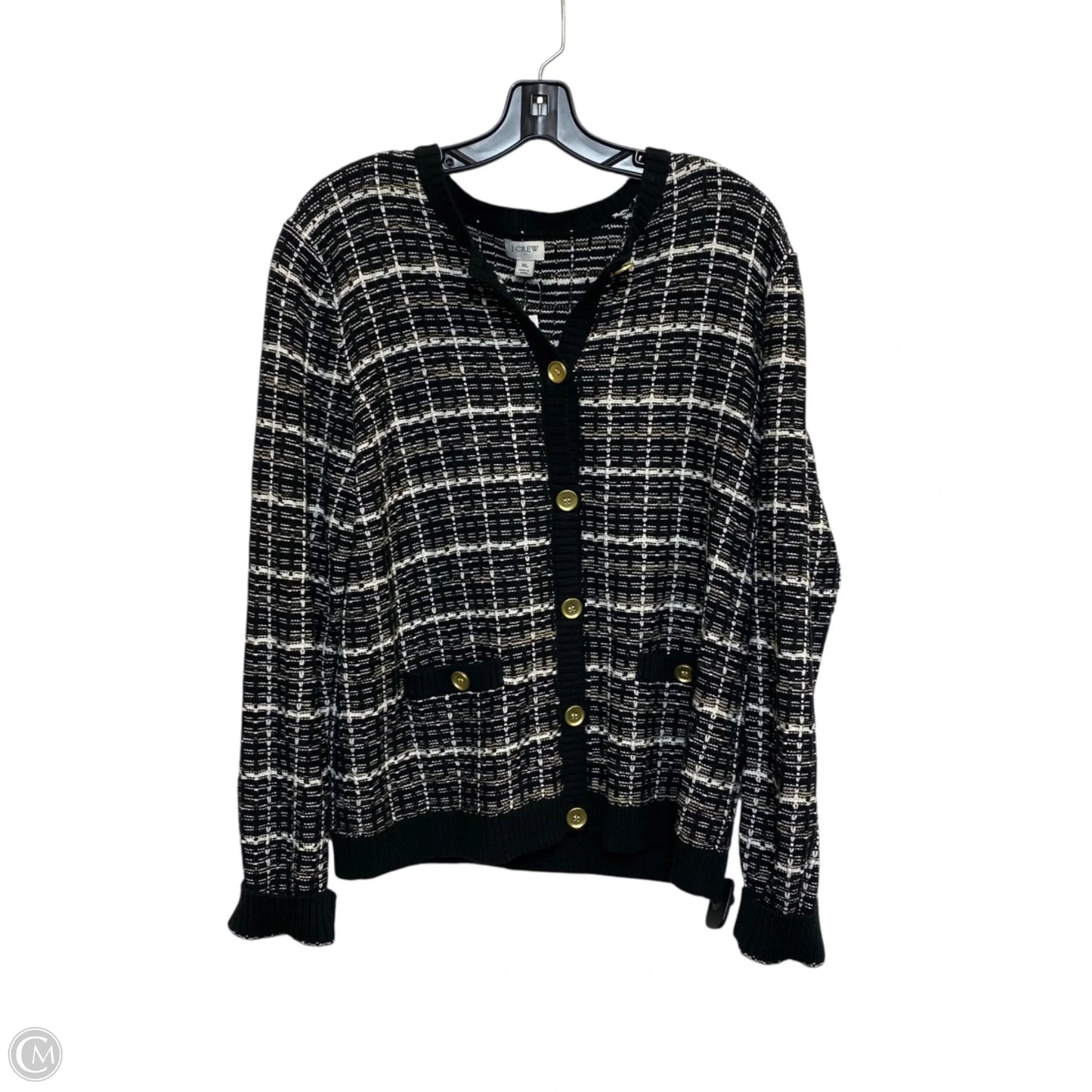 Sweater By J. Crew In Black & White, Size: Xl