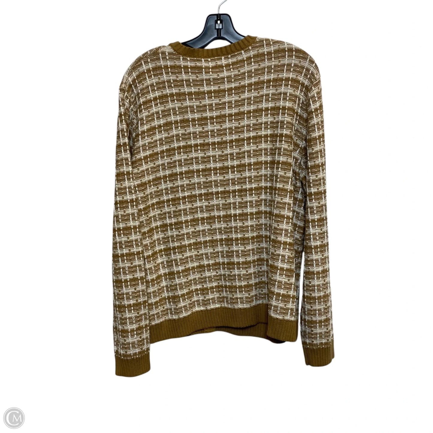 Sweater Cardigan By J. Crew In Brown & Cream, Size: Xxl