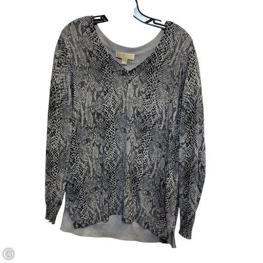 Top Long Sleeve By Michael By Michael Kors In Black & Grey, Size: Xl