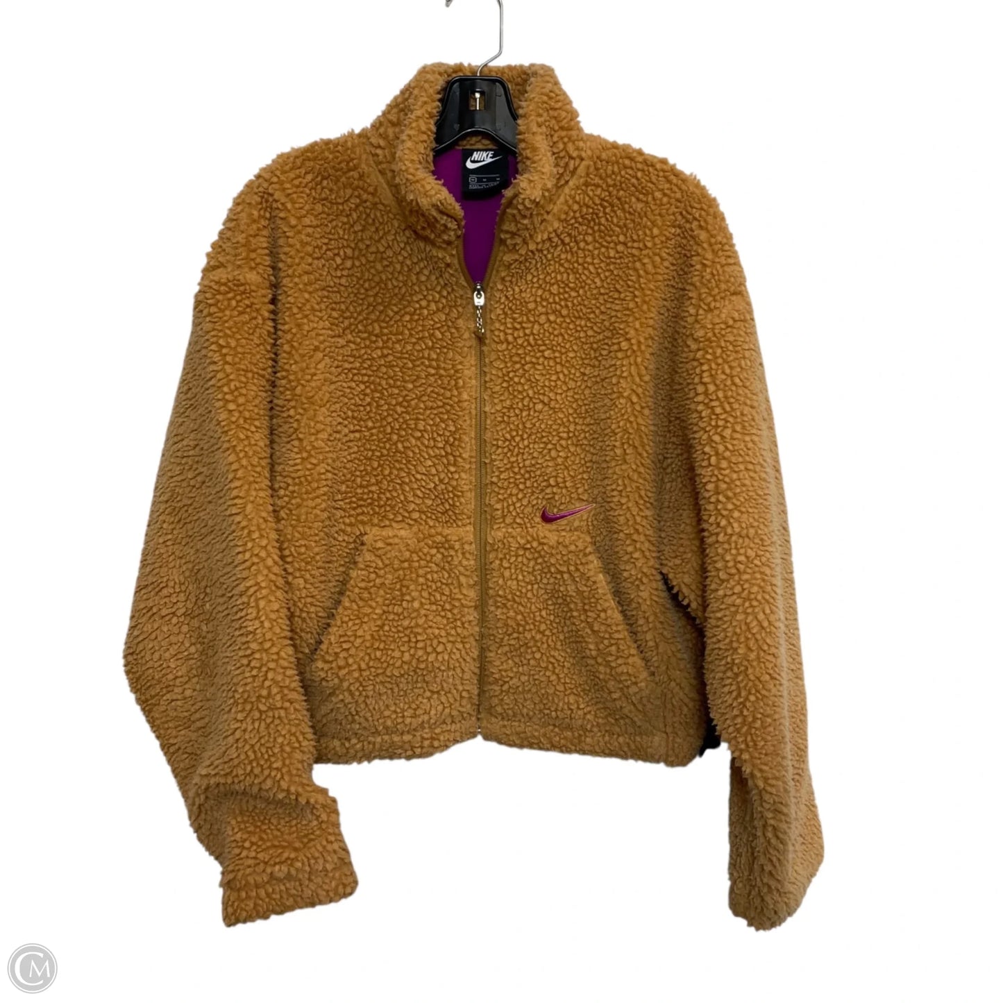 Athletic Jacket By Nike In Brown, Size: M