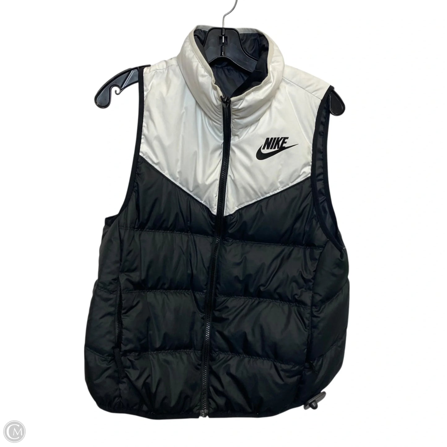 Vest Puffer & Quilted By Nike In Black & White, Size: S