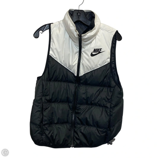 Vest Puffer & Quilted By Nike In Black & White, Size: S