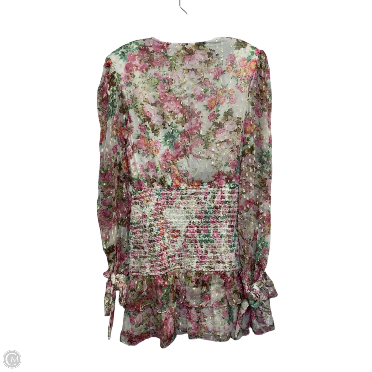 Dress Casual Short By Rococo Sand In Green & Pink, Size: M