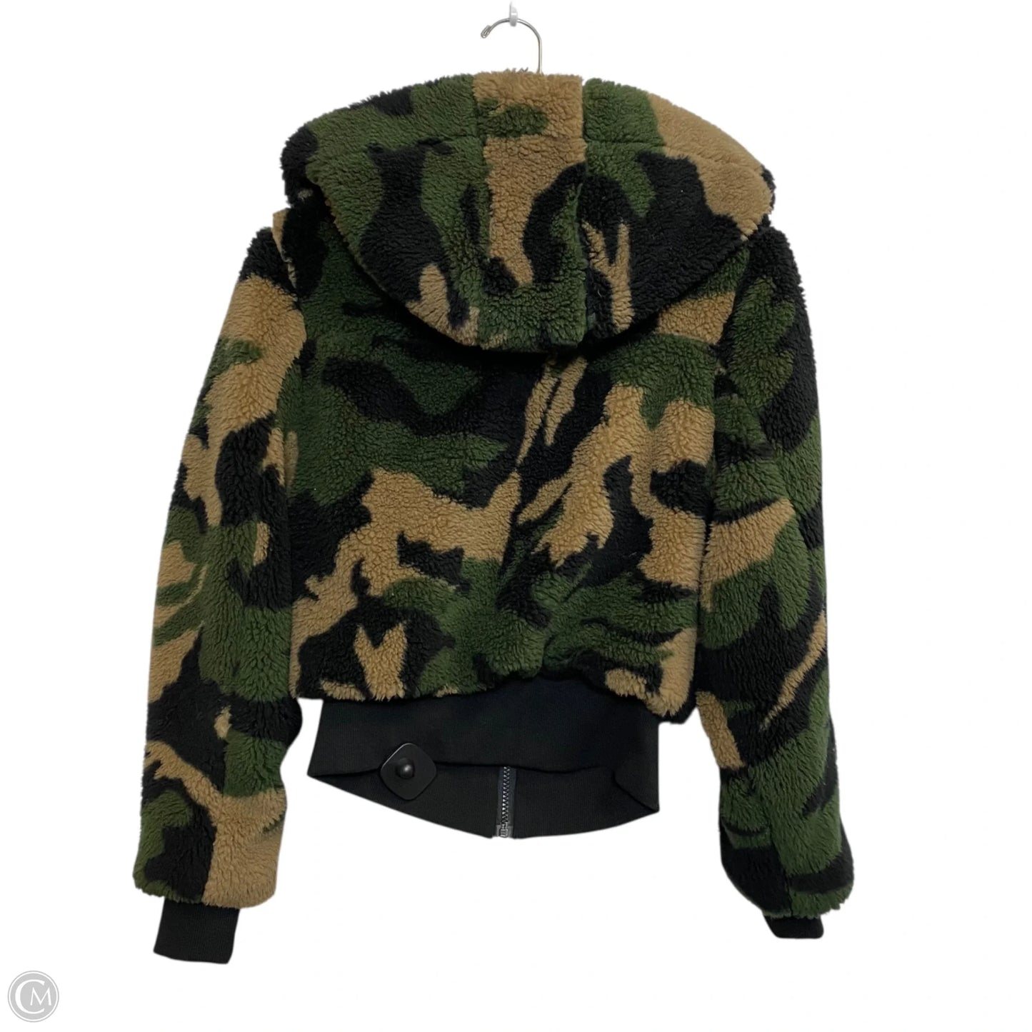 Jacket Faux Fur & Sherpa By Noli In Black & Green, Size: S