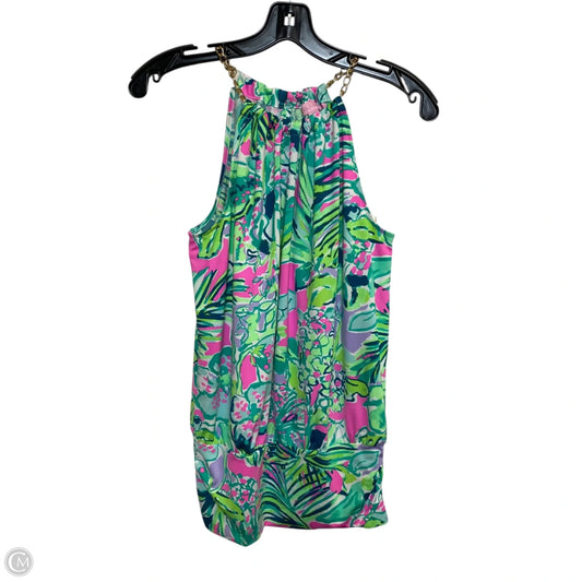 Top Sleeveless Designer By Lilly Pulitzer In Green & Pink, Size: Xs