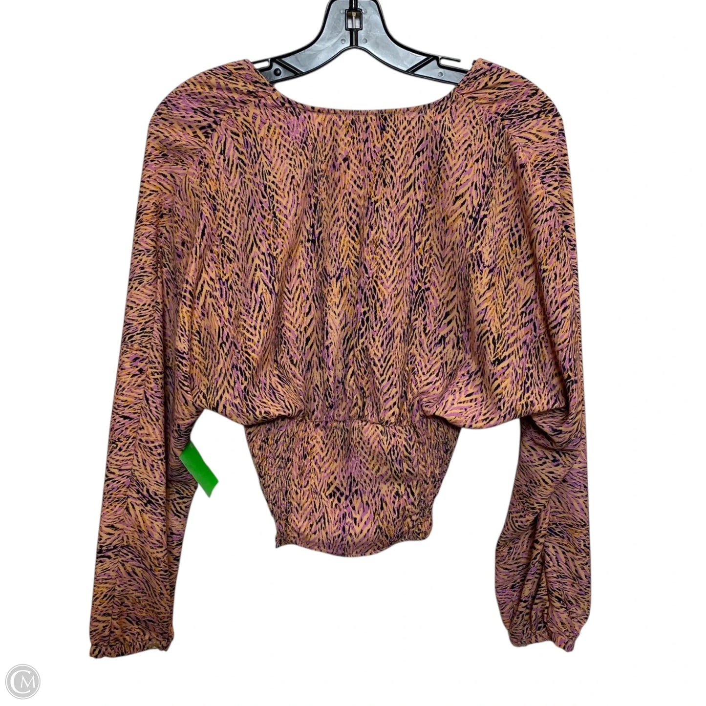 Top Long Sleeve By Zara In Orange & Pink, Size: S