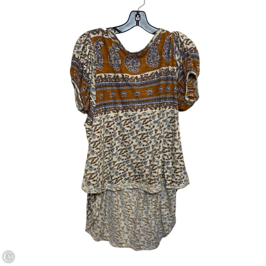 Top Short Sleeve By Free People In Brown, Size: M